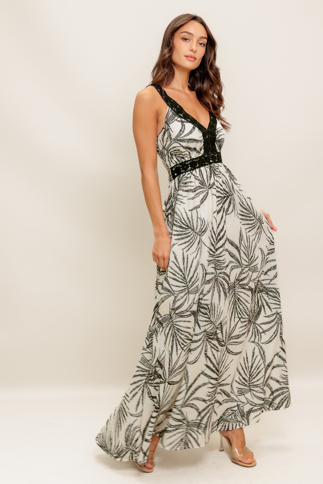 Wilhemine Floral Maxi Dress with Crochet Straps
